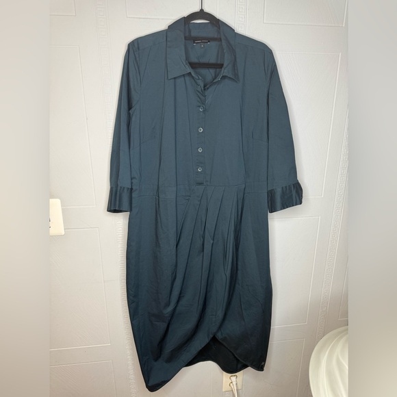 Universal Standard Dresses & Skirts - Universal Standard Asymmetric Shirtdress Cotton Blend Teal Medium 18-20 EUC